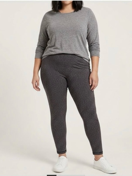 LC Lauren Conrad Pants - LC Lauren Conrad Gray Black Polka Dot Leggings xl